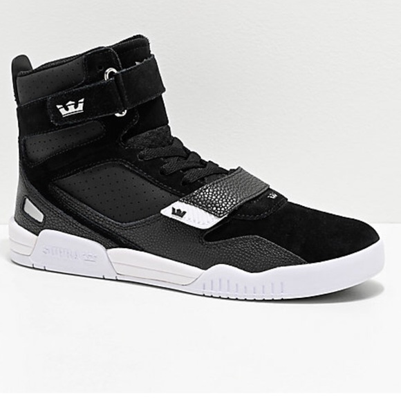 black and white supra high tops
